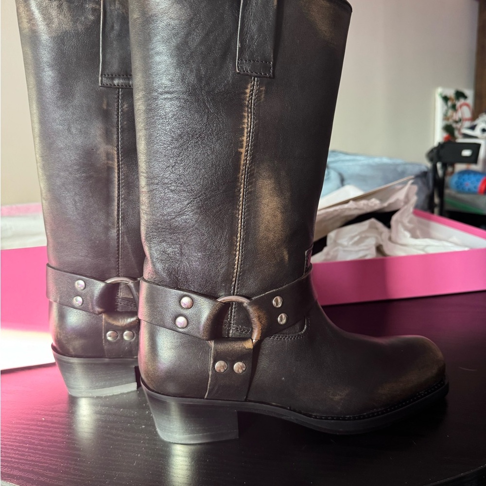 Paris Texas Black Combat & Moto Boots